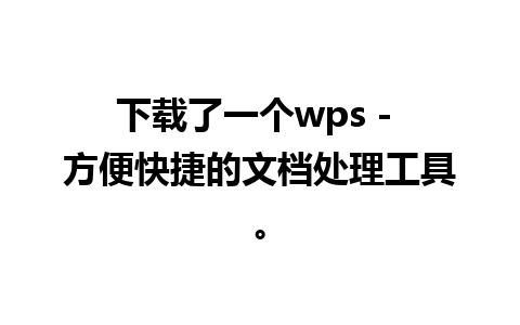 下载了一个wps - 方便快捷的文档处理工具。