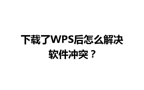 下载了WPS后怎么解决软件冲突？