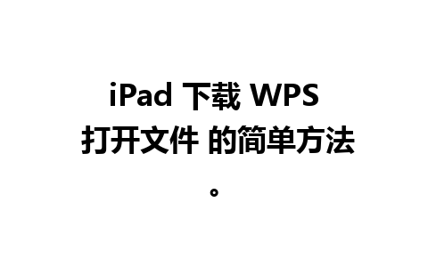 iPad 下载 WPS 打开文件 的简单方法。