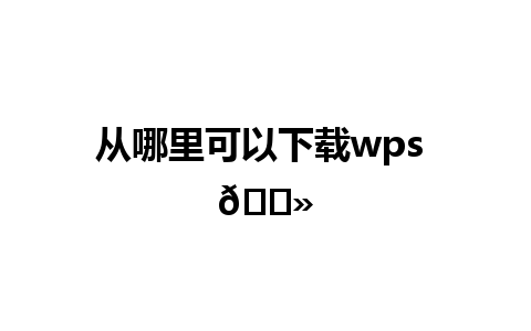 从哪里可以下载wps 💻