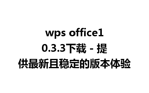 wps office10.3.3下载 - 提供最新且稳定的版本体验