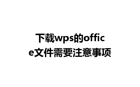 下载wps的office文件需要注意事项