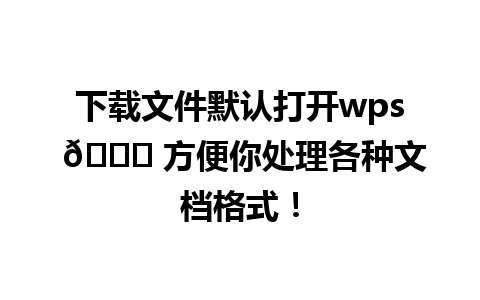 下载文件默认打开wps 🚀 方便你处理各种文档格式！