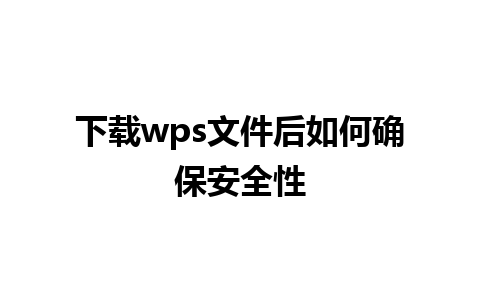 下载wps文件后如何确保安全性