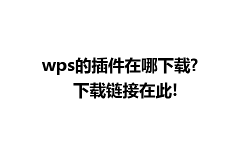 wps的插件在哪下载?  下载链接在此!