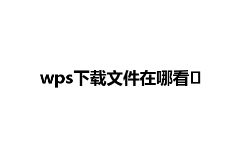 wps下载文件在哪看✨