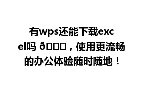 有wps还能下载excel吗 🚀，使用更流畅的办公体验随时随地！