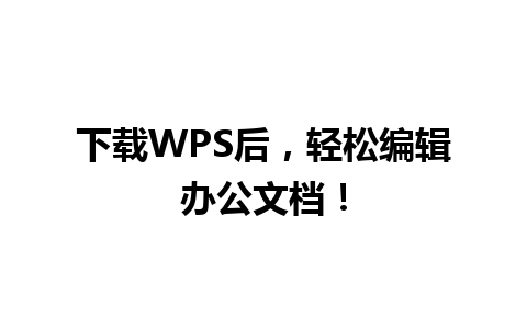 下载WPS后，轻松编辑办公文档！