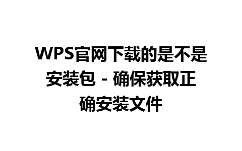 WPS官网下载的是不是安装包 - 确保获取正确安装文件