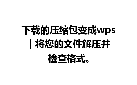 下载的压缩包变成wps | 将您的文件解压并检查格式。