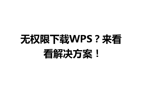 无权限下载WPS？来看看解决方案！