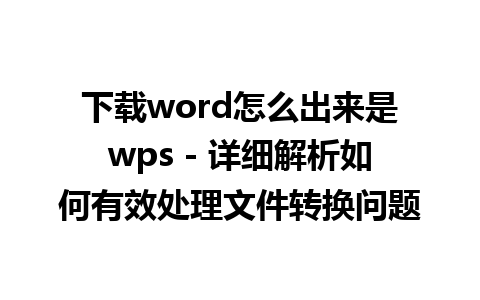 下载word怎么出来是wps - 详细解析如何有效处理文件转换问题