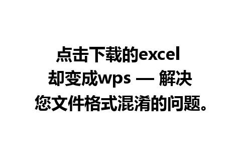 点击下载的excel 却变成wps — 解决您文件格式混淆的问题。